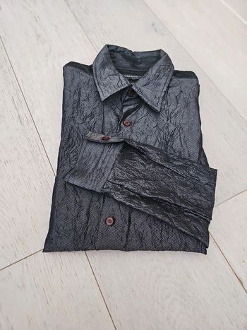 Chemise effet métallique froissé