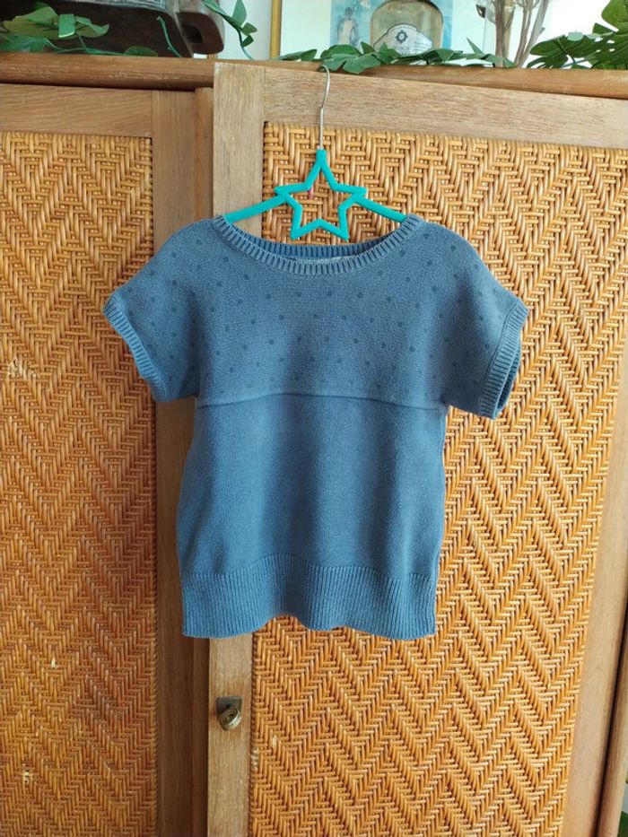 Joli pull bleu manches courtes /3suisses/6 ans - photo numéro 5