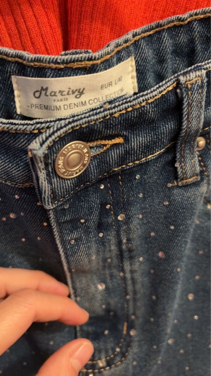 Haut et jupe en jeans à paillette - photo numéro 3