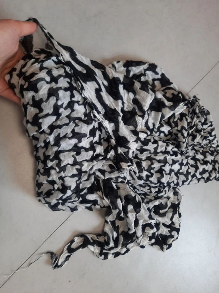 Echarpe tissus foulard noir et blanc - photo numéro 5