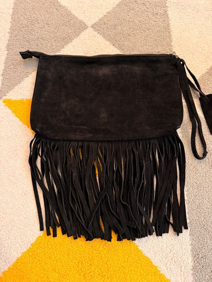 Pochette en cuir noir Zign - photo numéro 2