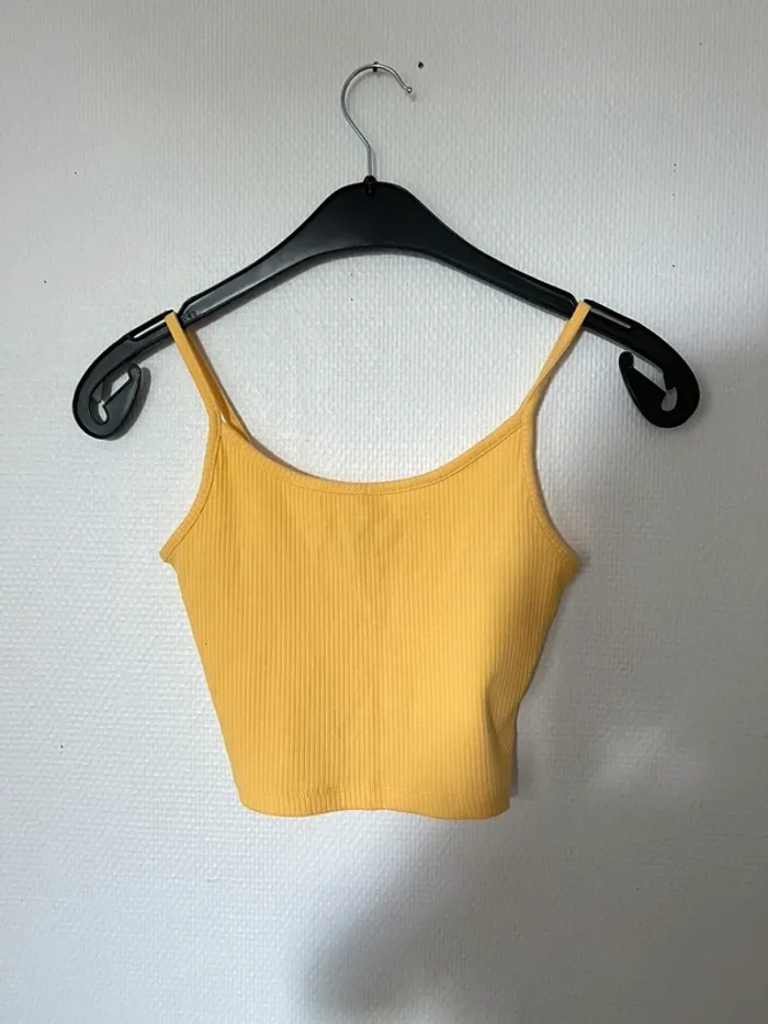 Débardeur court jaune