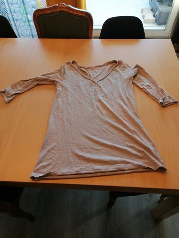 Tee shirt beige 3/4 Camaïeu