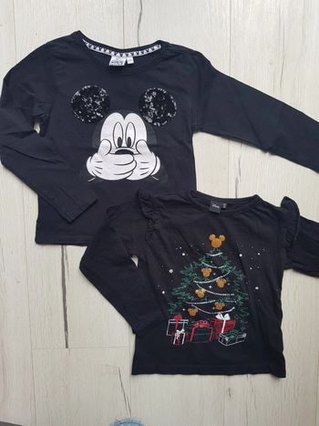 Lot de 2 tee shirts de noël fille 5ans Disney