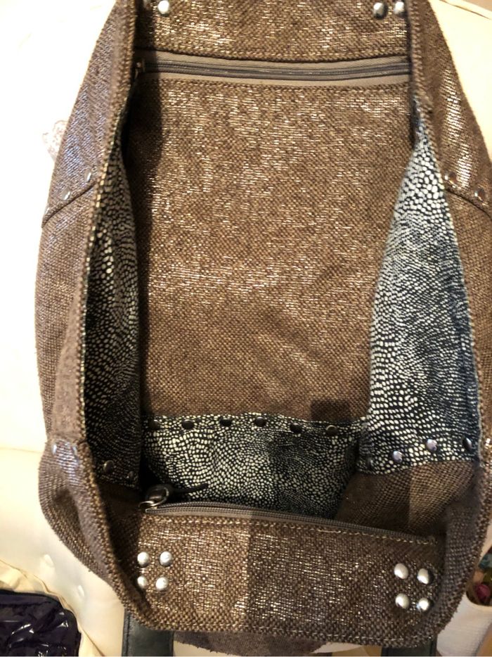 Sac cabas marron doré - photo numéro 2