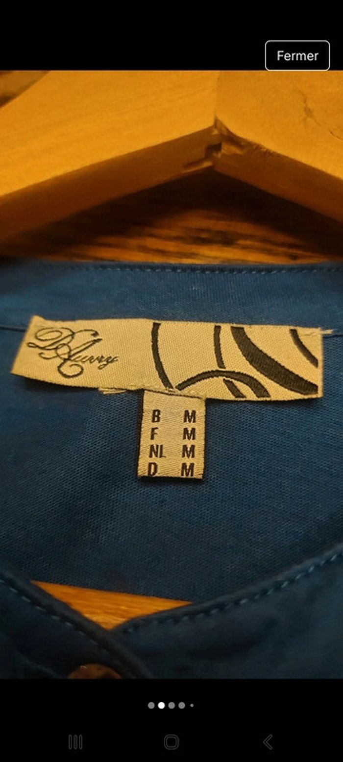 Blouse D'Auvry fr be M coul bleu trés bon état - photo numéro 2