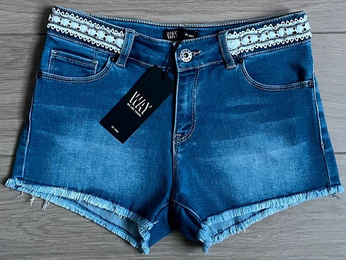 Short en denim stretch avec taille ajustable IKKS T-22/ XS/ 12 ans