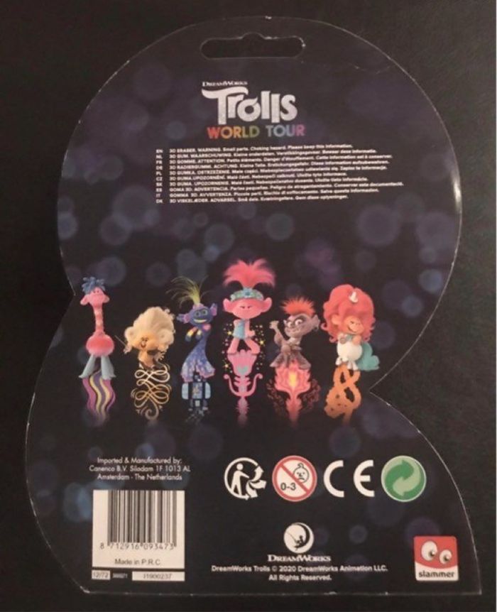 Figurine gomme 3D »Dreamworks »Troll bleu - photo numéro 3