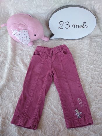 Pantalon velours Fille 23 mois Minnie Disney Baby 100% coton