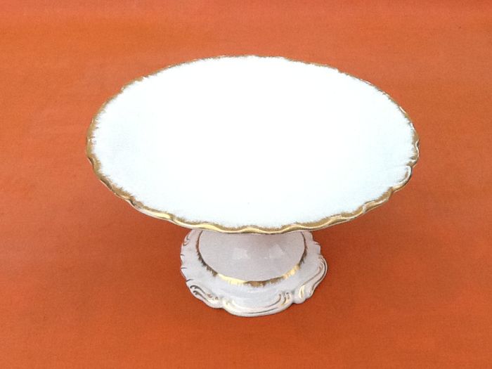 Fin XIXème Compotier sur piédouche Faïence de Sarreguemines U&C - photo numéro 2