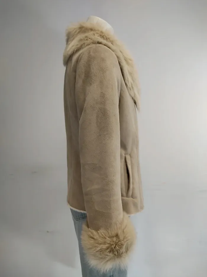 Parka beige 123 Vintage Élégante fausse fourrure - photo numéro 11
