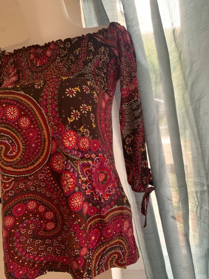 Blouse Defimode taille 36 fleurie manches 3/4 - photo numéro 5