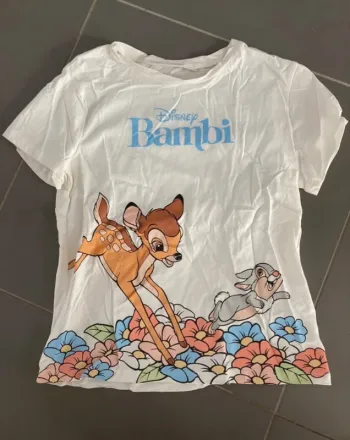 T shirt bambi et panpan neuf 8-10 ans h&m
