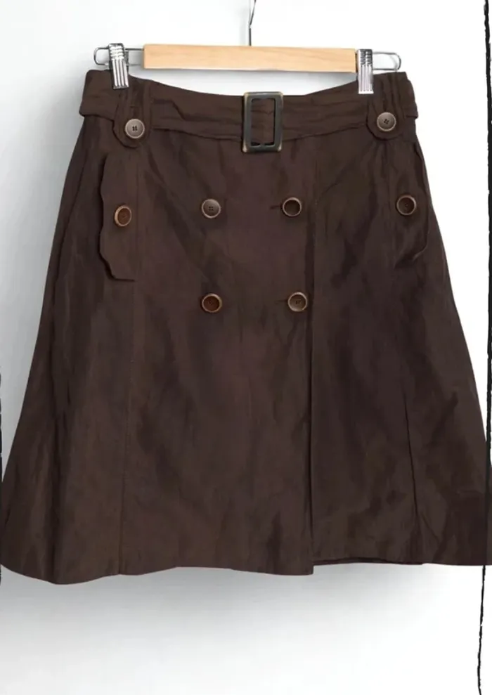 Jupe taille haute chocolat signée 1.2.3 Paris Taille 38 - photo numéro 2