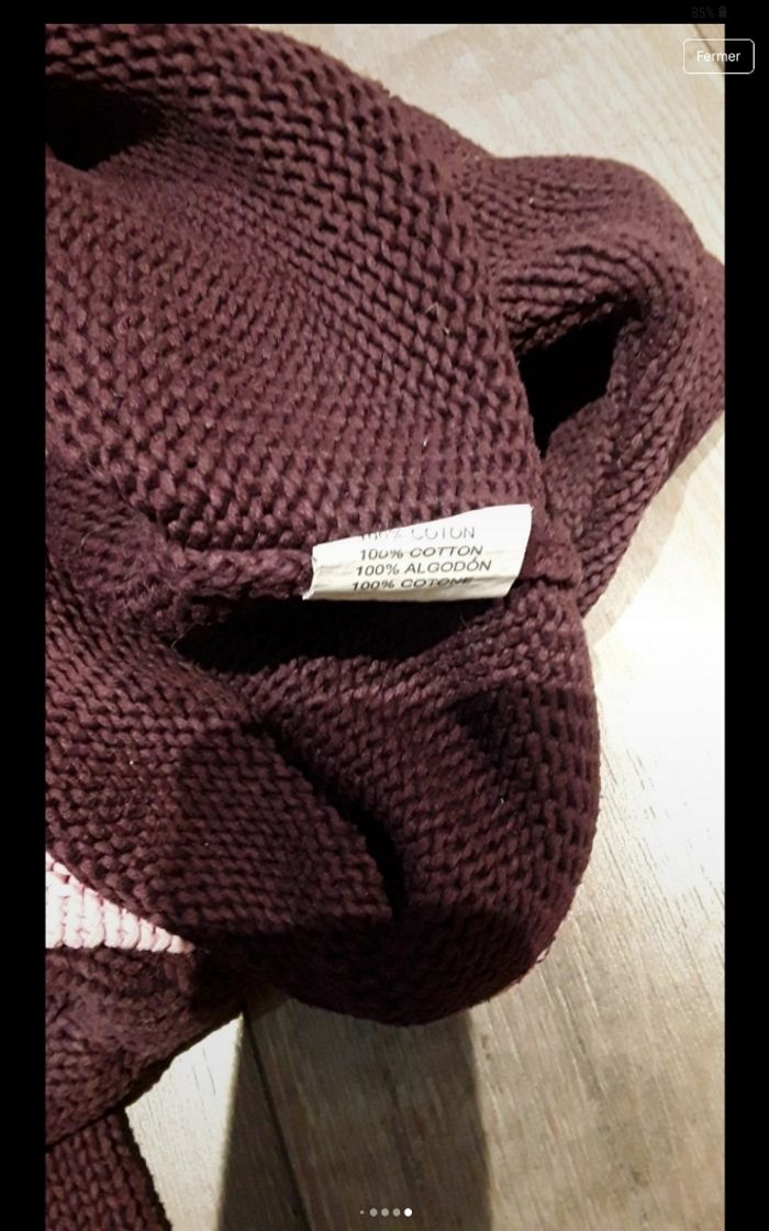 Pull violet dessin coeur rose - photo numéro 7