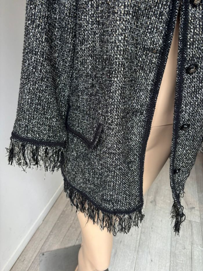 Veste mi longue à frange Zara xl - photo numéro 3