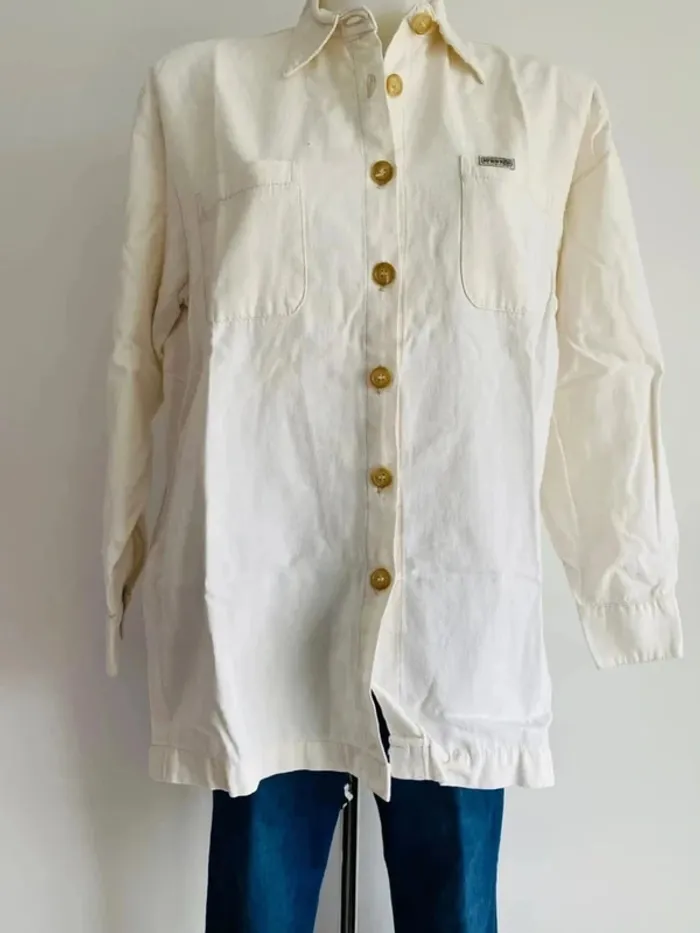 Chemise vintage femme lin et coton L/40