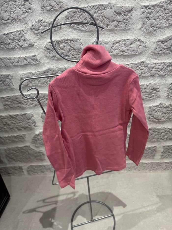 Tee shirt fille hiver col roulé 8 ans rose gémo manches longues - photo numéro 3
