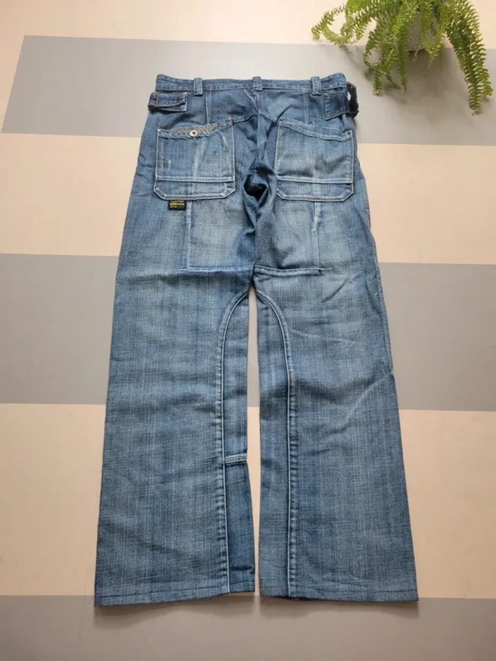 Pantalon jean jake two large super baggy taille L 50 bleu clair