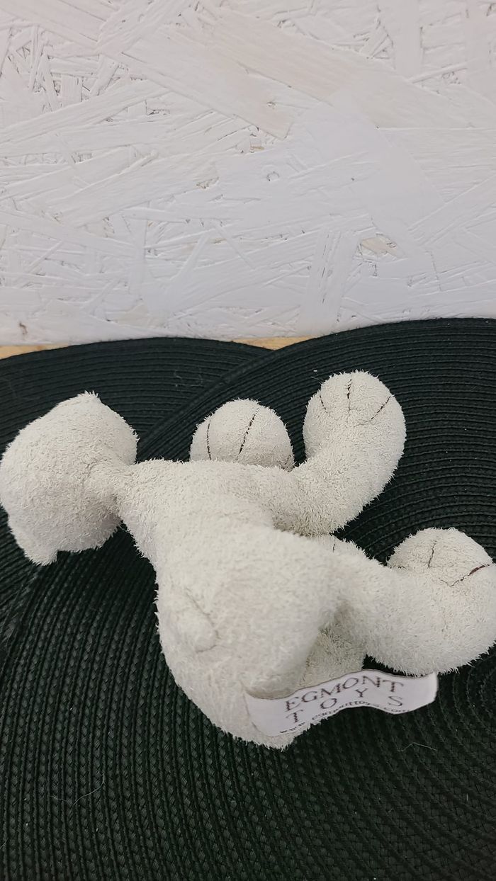 doudou peluche ours écru nez beige long cou pattes billes egmont toys - photo numéro 5