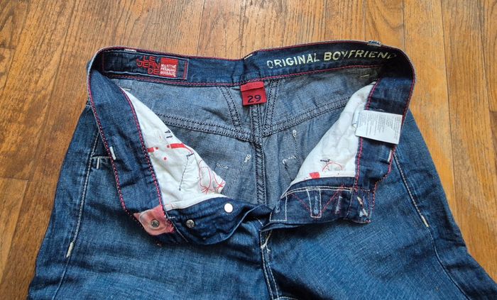 Jean femme Marithé François Girbaud bleu taille 29 (FR 40)  coupe droite surpiqûres blanches - photo numéro 3