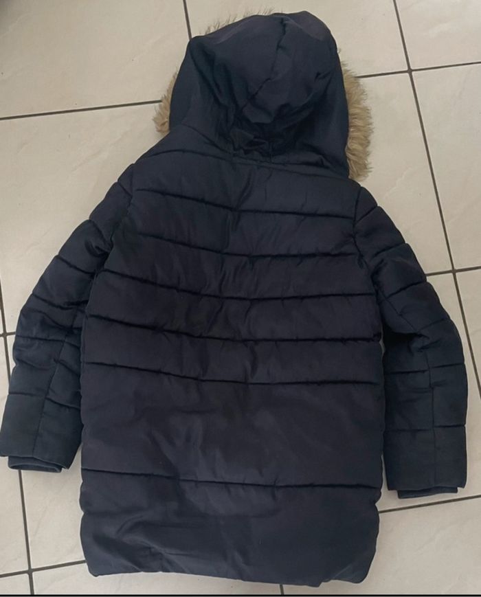 Beau manteau doudoune chaud T 8 ans Lulu Castagnette bleu marine Très bon état - photo numéro 9