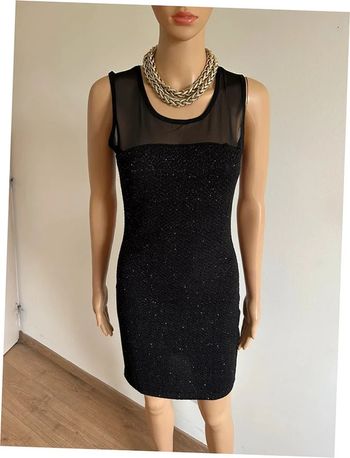 Robe noire pailletée neuve sans manches E.DIVA taille S/M
