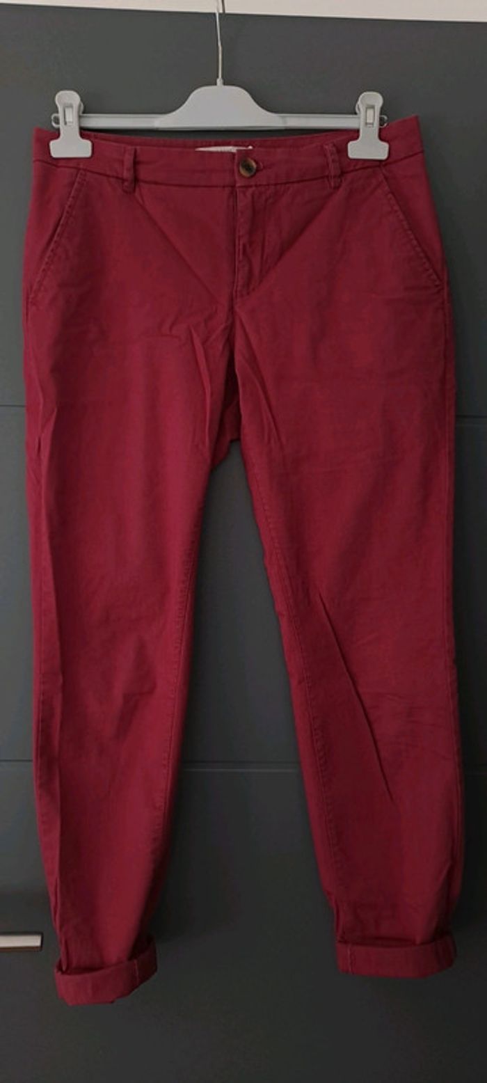 Pantalon chino bordeaux