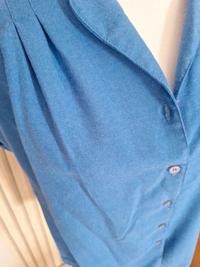 Chemisier vintage bleu Miss Helen vintage annee 80/90– T38/40 #F38M-112 - photo numéro 2