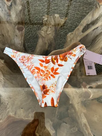 Bas de maillot de bain Livia blanc fleurs 40