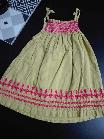 Robe été bébé fille 12 mois DPAM bohème broderie