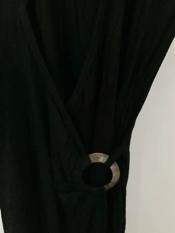 Robe portefeuille fluide noire Etam Taille L - photo numéro 3