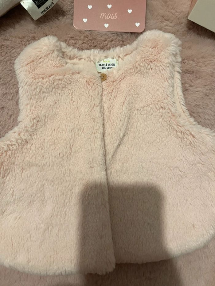 Gilet moumoute rose 6m - photo numéro 2