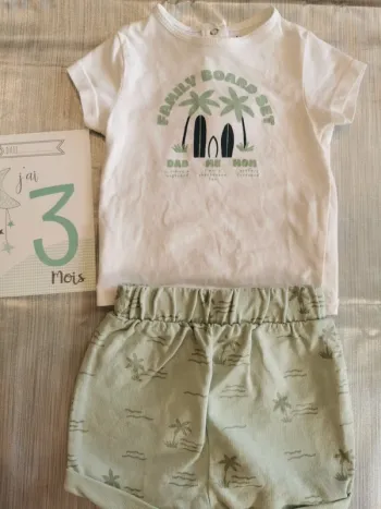 Ensemble short tee-shirt garçon 3 mois