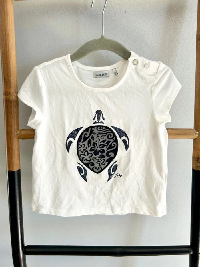 T-shirt blanc tortue / IKKS - 3 ans