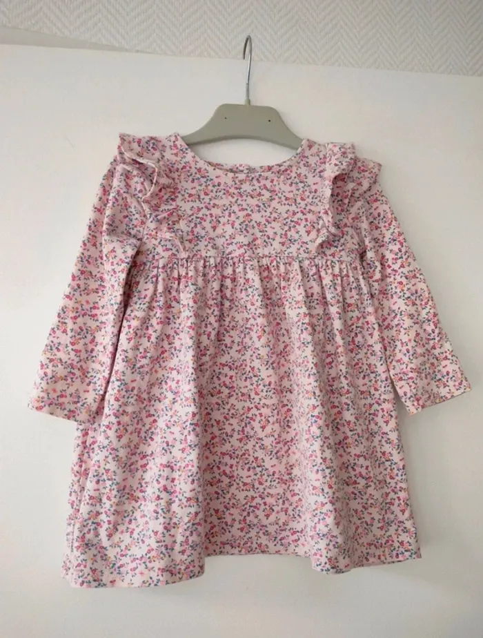 (a) robe rose fleurie CottonBaby 18/24m - photo numéro 4