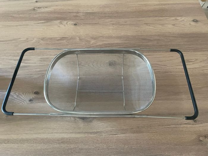 Passoire extensible inoxydable neuve caoutchouc noir - photo numéro 2