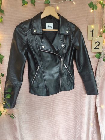 Blazer noir simili cuir 12 ans 