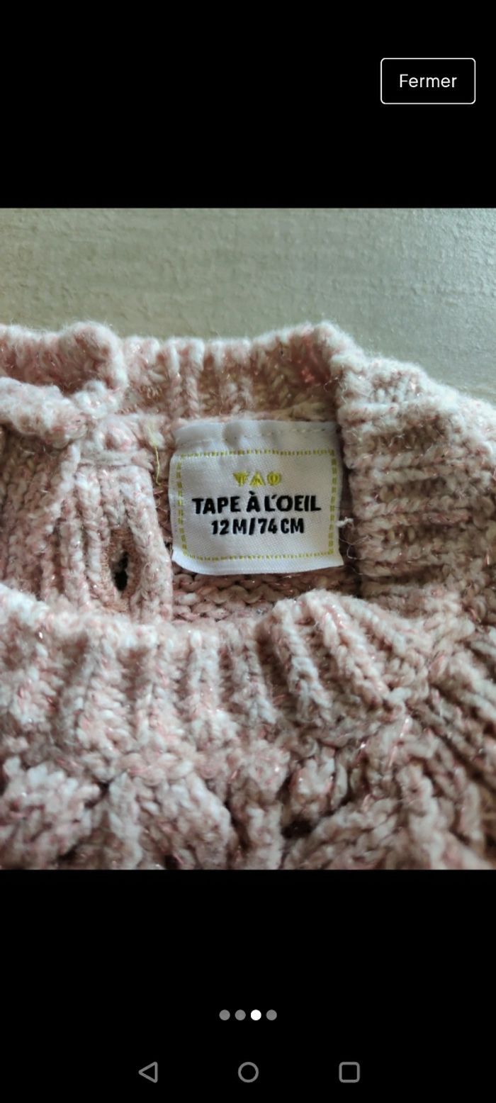 Pull rose 12 mois Tape à l'oeil - photo numéro 2