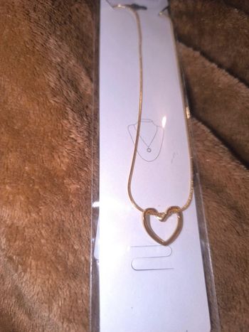 Collier coeur , acier inoxydable, neuf