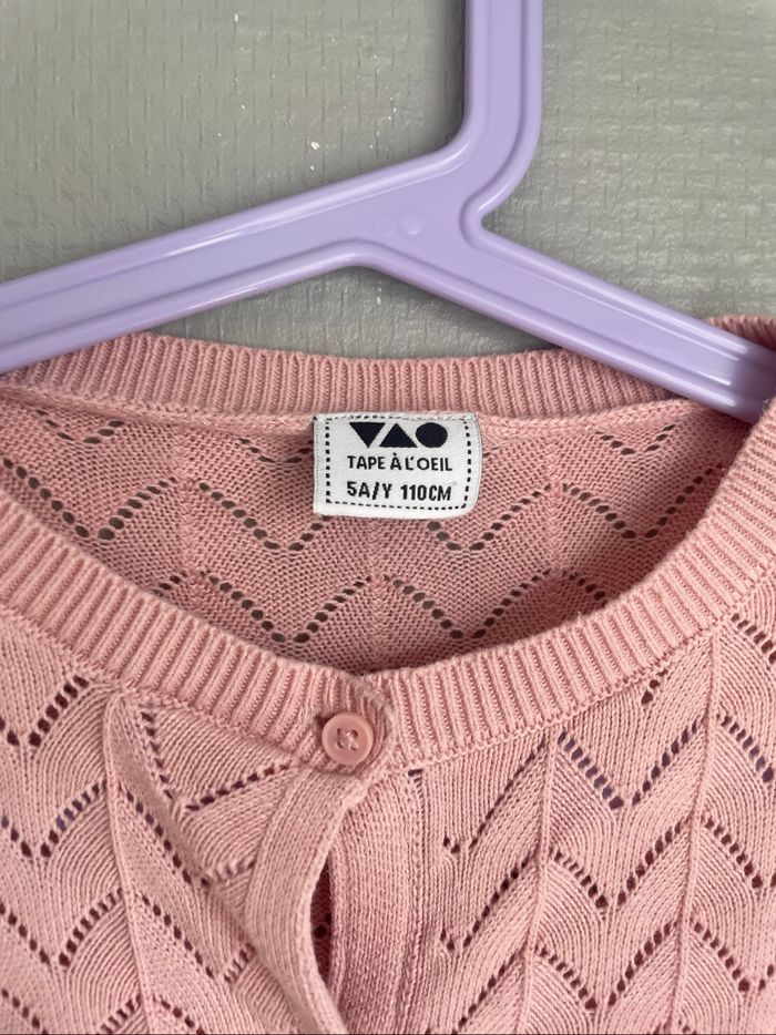 Gilet ajouré rose fille 5 ans tape à l’œil - photo numéro 2