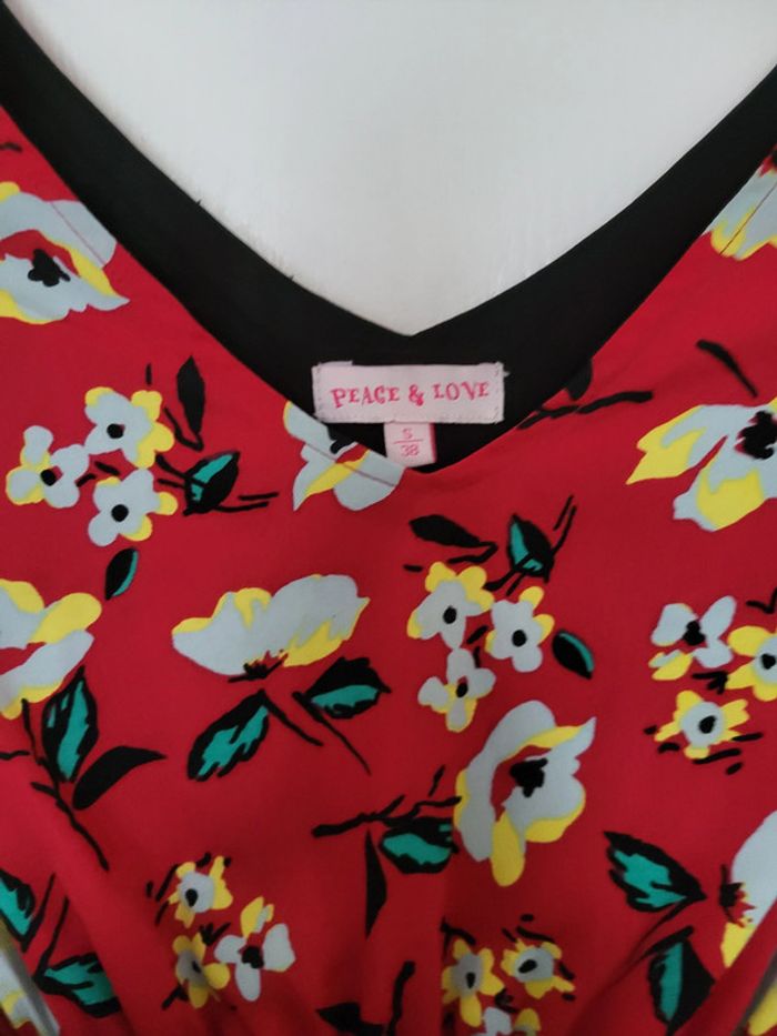 Robe rouge fleurie Peace & Love - photo numéro 2
