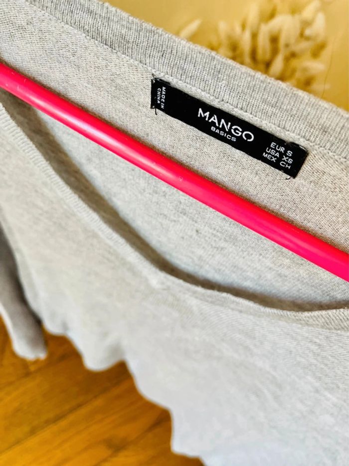Sublime pull gris mango taille XS décolleté en V - photo numéro 5