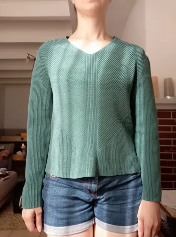 Pull bleu vert