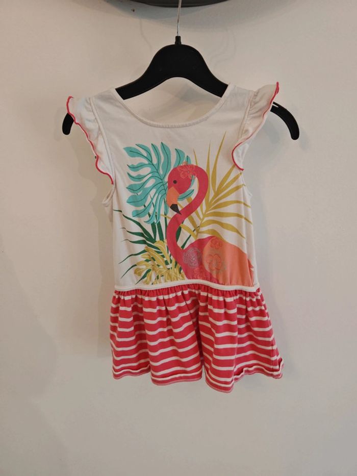 Robe d'été flamand rose 3 ans