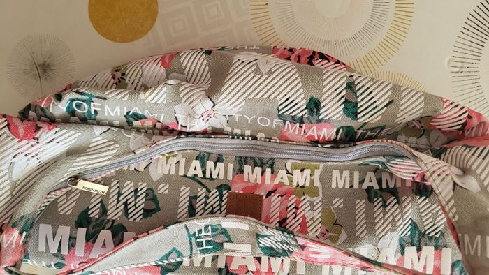 Robin Ruth Sac Miami -Porté Epaule&Fermeture Intégrale-Blanc, Lin&Motif Floral en TBE - photo numéro 10