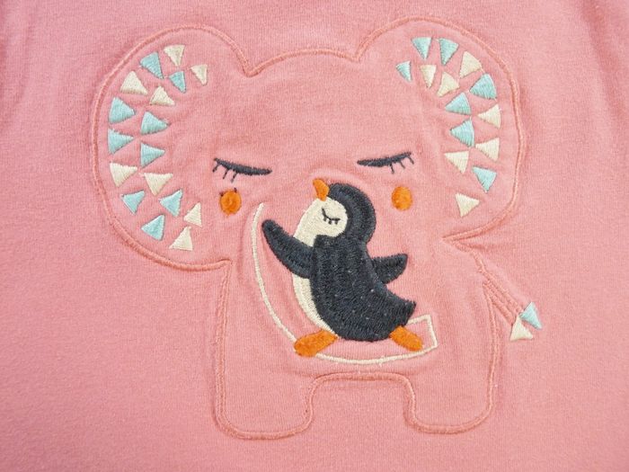 Tee-shirt sous-pull jersey rose Elfisoup éléphant pingouin Du Pareil Au Même 18 mois 81 cm fille - photo numéro 2