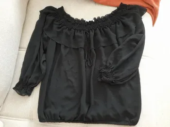 Blouse noire Zara en voile transparent
