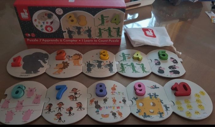 Lot de 2 puzzles Janod pour apprendre les chiffres et les lettres. - photo numéro 9