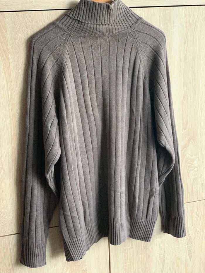 Pull col roulé marron Gino santi casual XL - photo numéro 10